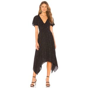Joie Kiernan Fit & Flare Tamyra Dress Handkerchief Hem Caviar 0 Nwt $348